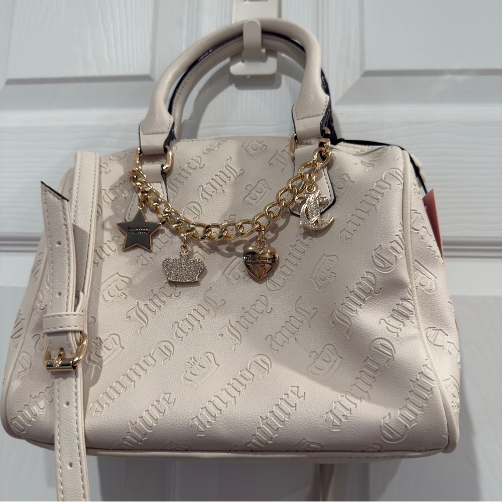 Juicy Couture “Not Your Babe Satchel” Purse with Gold Charms NWT
